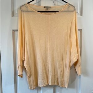 Bordeaux Semi Sheer Peachy Orange Dolman Sleeve Boxy Fit Blouse - Size Small
